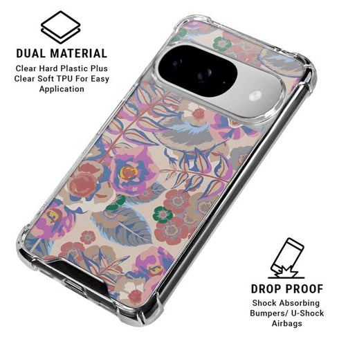 Warm Taupe Floral Google Pixel 10 Clear Case